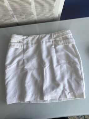 Luxe White Structured Mini Skirt